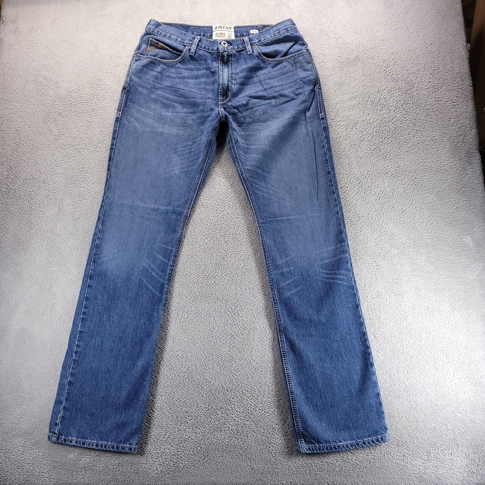 Ariat Jeans Mens 36x38 Blue M4 Vincent Relaxed Straight Stackable Denim AM5536E